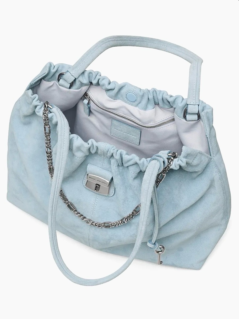 Marc Jacobs Christina Suede Tote Bag Blue Mist